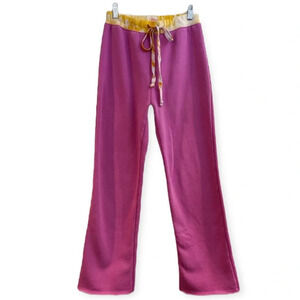 Warm Fun Pink Tie Dye Drawstring High Waist Preppy Straight Leg Sweatpants XS